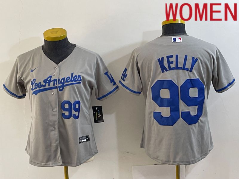 Women Los Angeles Dodgers 99 Kelly Grey 2024 Nike Game MLB Jersey style 8